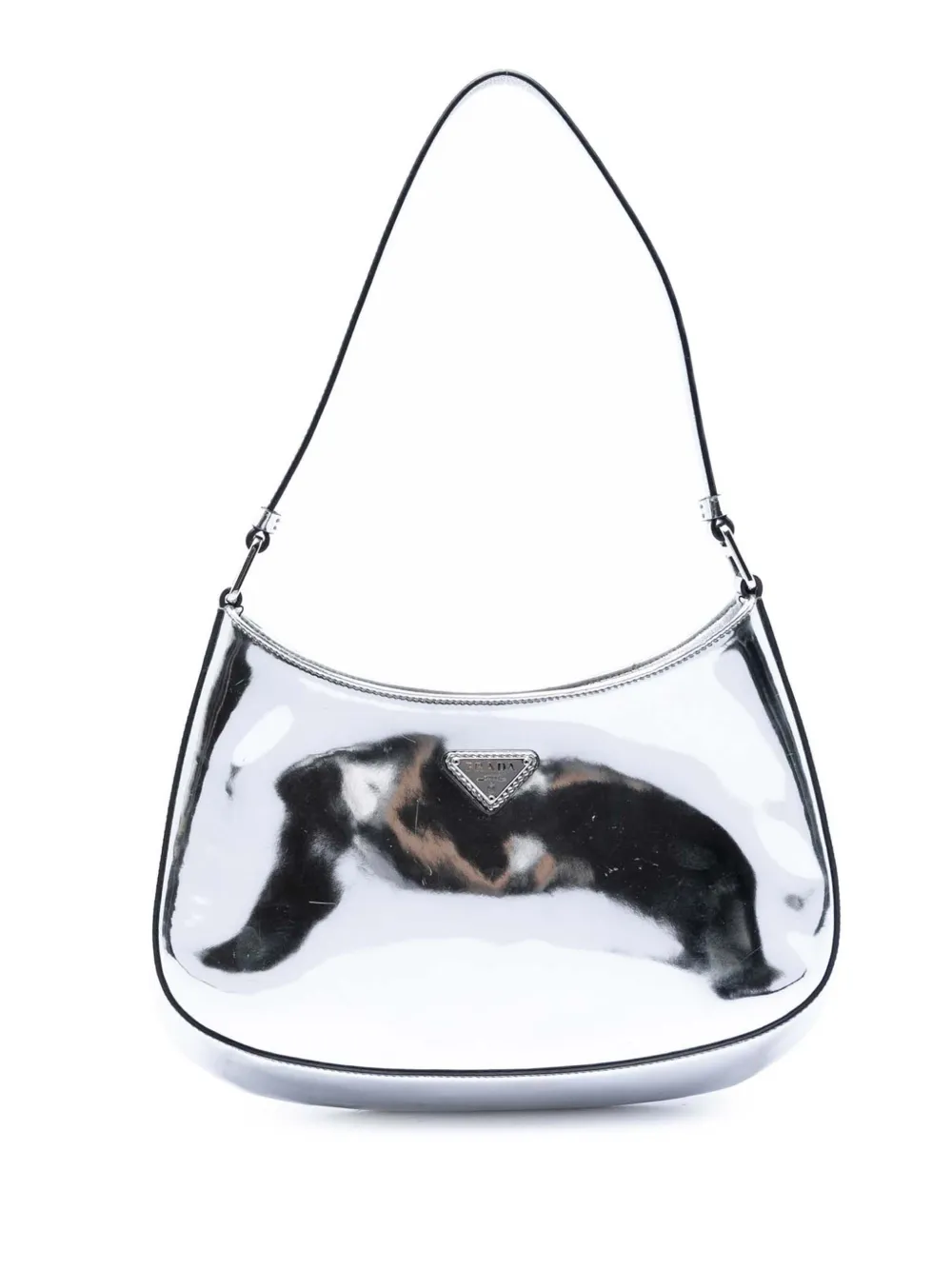 Prada Pre-Owned Borsa a spalla Cleo Flap in pelle spazzolata 2000-2013 - Argento
