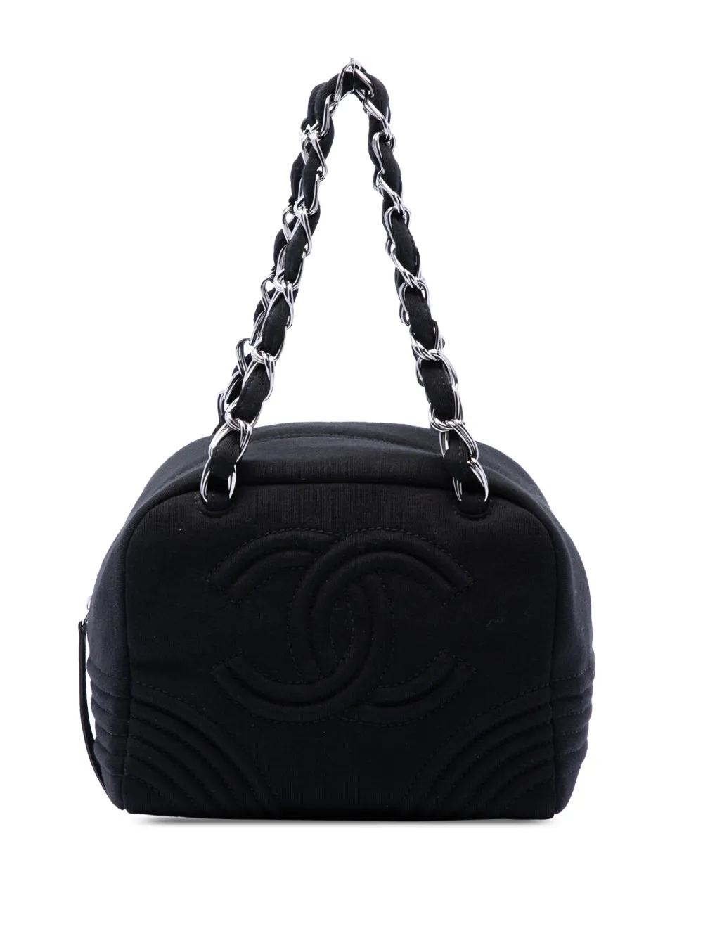 CHANEL Pre-Owned Borsa a mano CC Jersey Bowler Bag piccola 2004-2005 - Nero