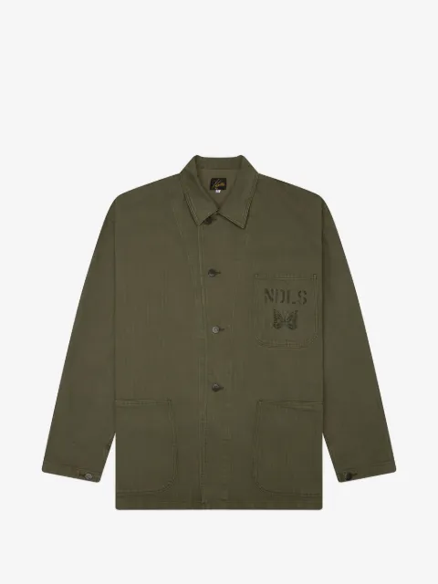 Needles N-3 herringbone-weave button-up jacket