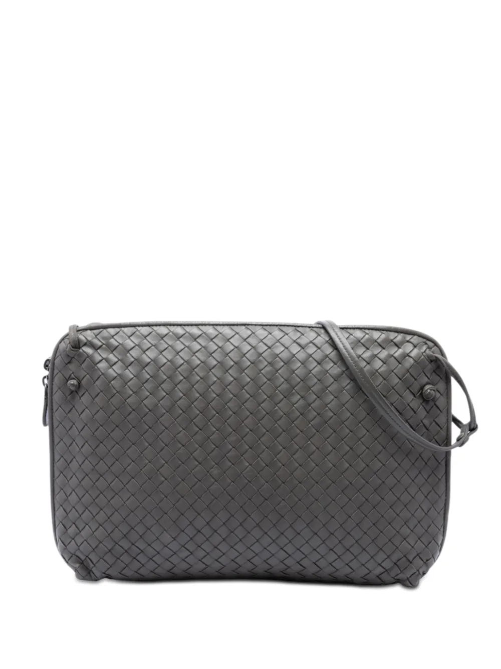 Bottega Veneta Pre-Owned Borsa a tracolla Nodini grande con design Intrecciato 2012-2026 - Marrone