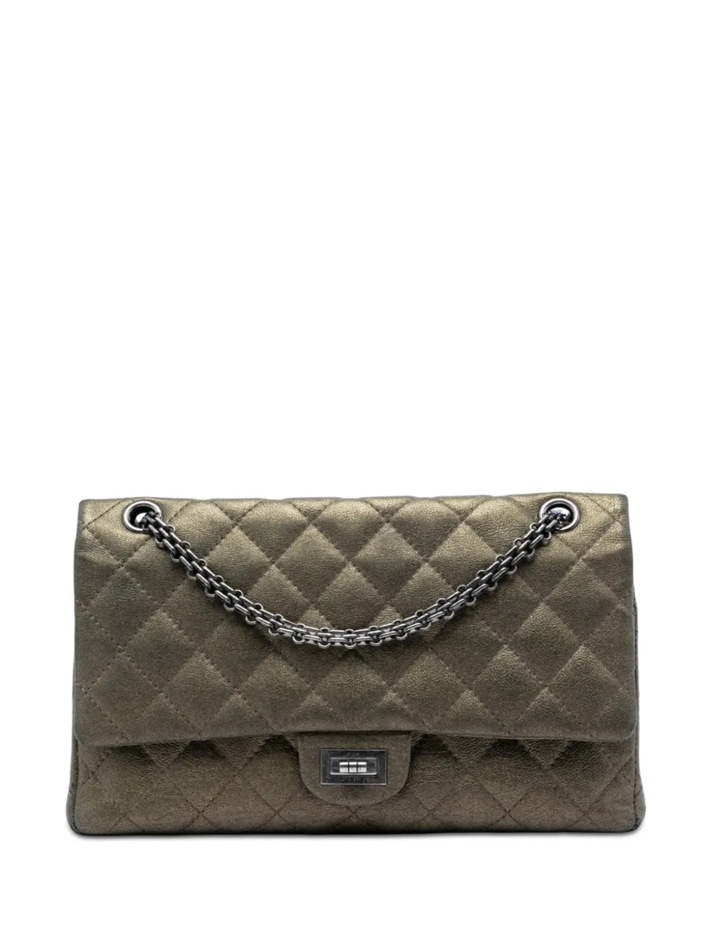 CHANEL Pre-Owned 2015-2016 Reissue 2.55 Double Flap 226 Schultertasche im Metallic-Look - Braun