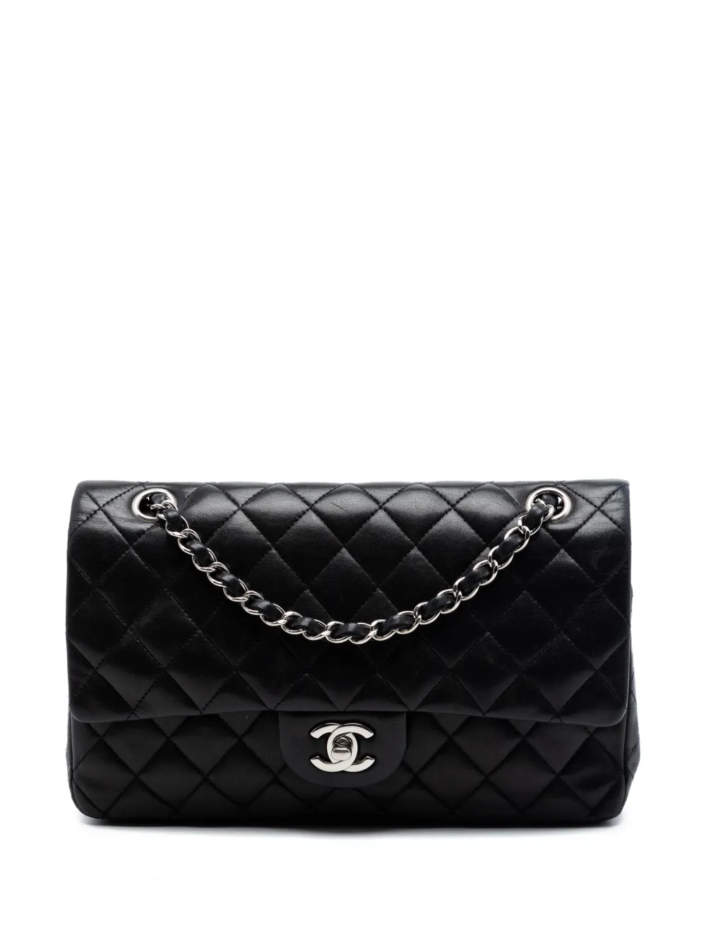 CHANEL Pre-Owned Borsa a spalla Classic Double Flap media in pelle di agnello 2011 - Nero