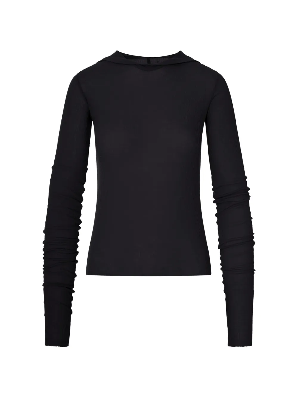 Rick Owens ribbed-knit hoodie - Nero