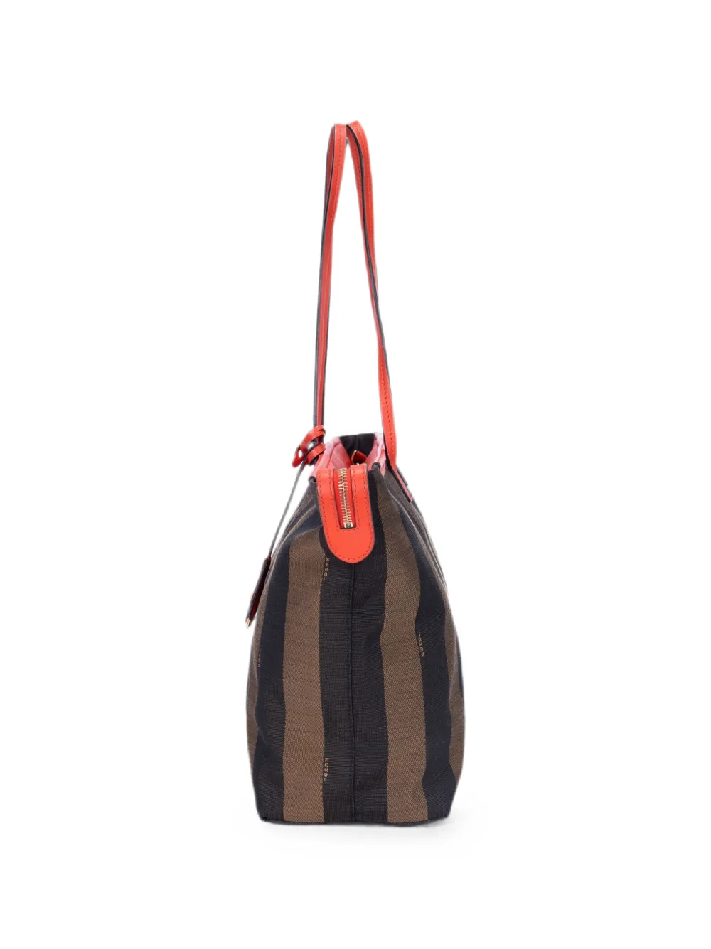 Fendi Pre-owned Pequin Roll Tote Bag in Brown, view 4