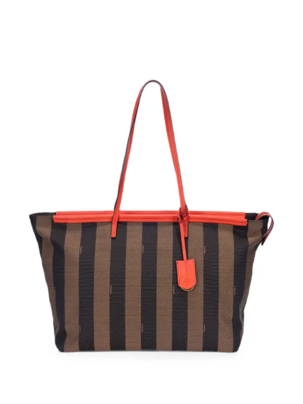 Fendi Pre-owned Pequin Roll Tote Bag in Brown