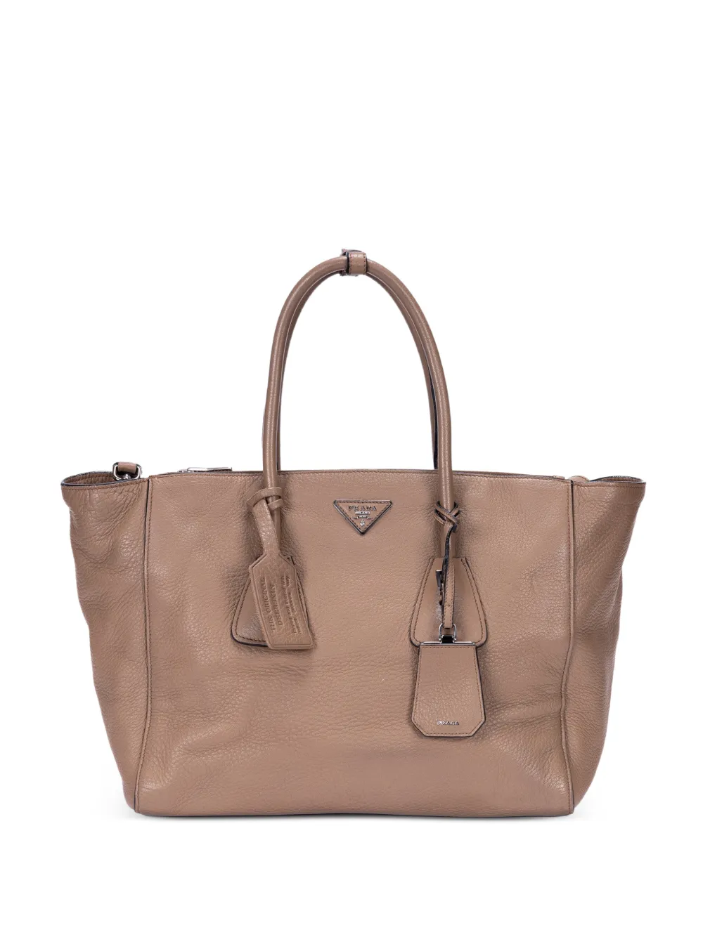 Prada Pre-Owned logo plaque tote bag - Nude