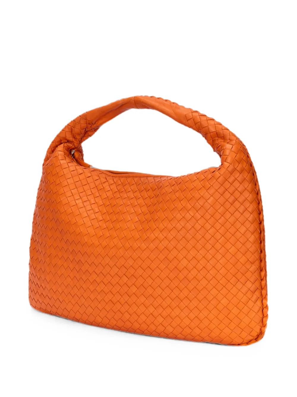 Bottega Veneta Pre-Owned Grote Intrecciato Hobo schoudertas Oranje