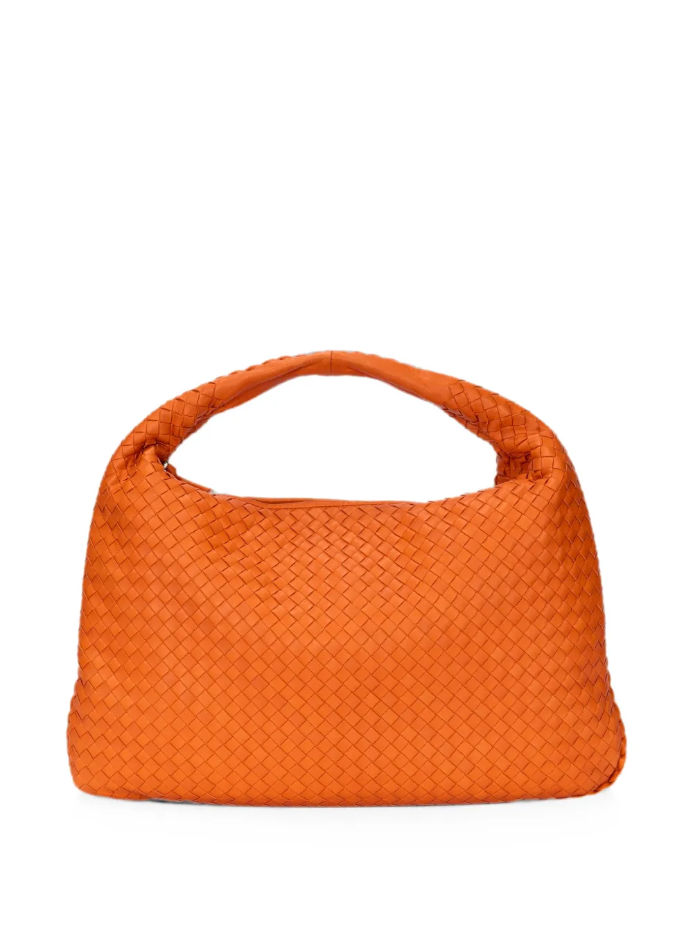 Bottega Veneta Pre-Owned Grote Intrecciato Hobo schoudertas Oranje