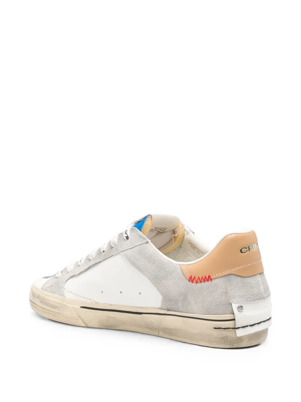 Crime London Deconstructed suede-panelled low-top sneakers Wit