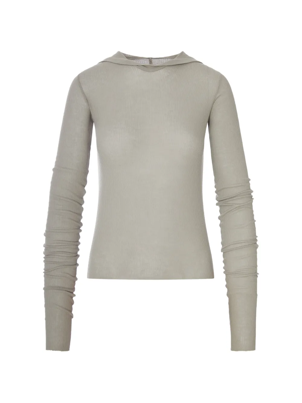 Rick Owens ribbed-knit hoodie - Grigio