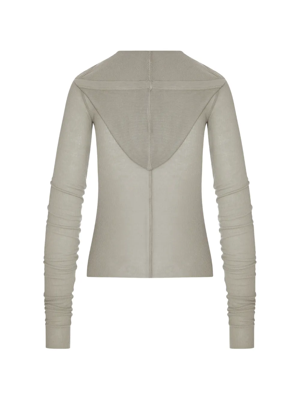 Rick Owens Ribgebreide hoodie Grijs