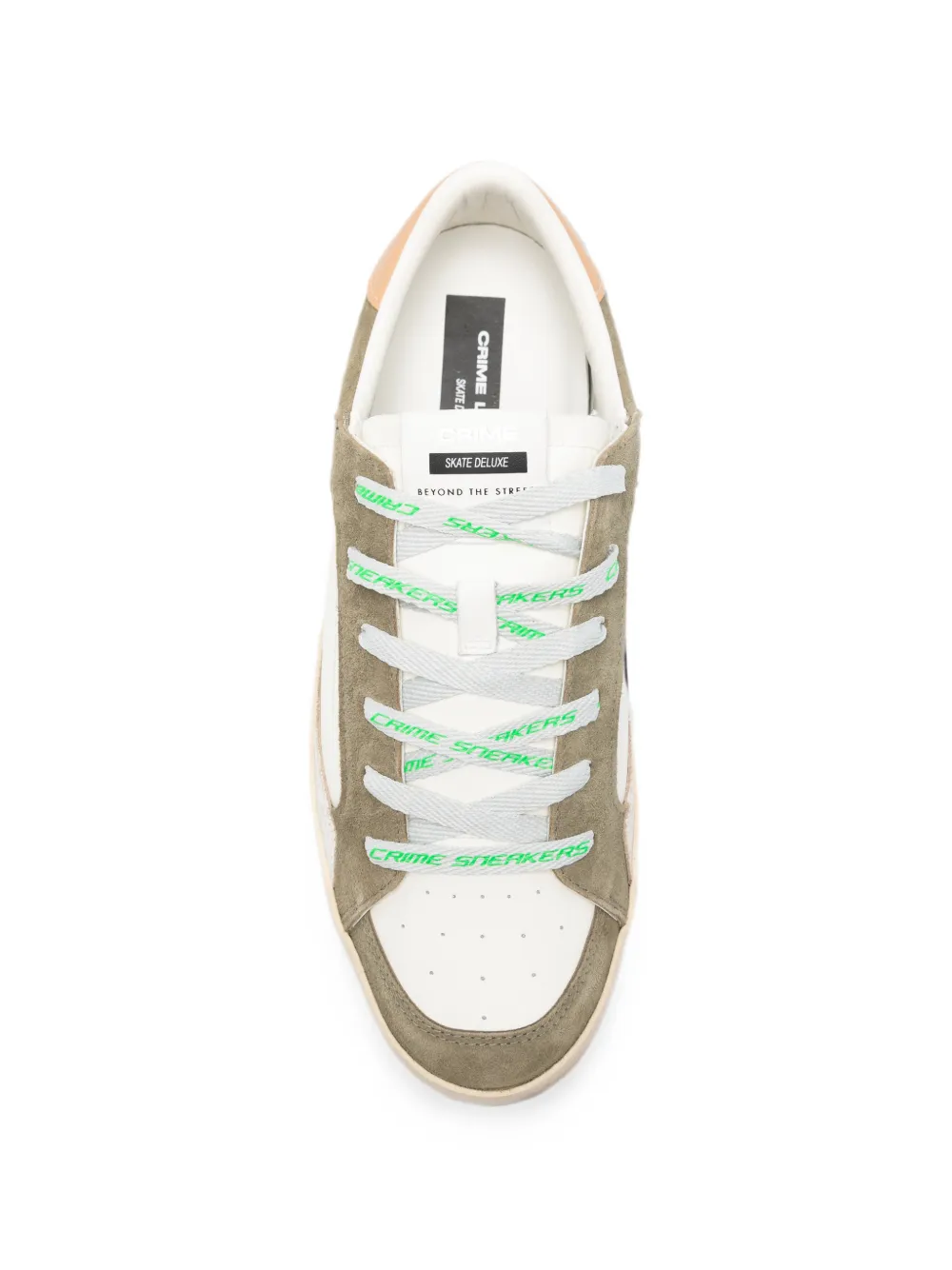 Crime London Sk8 Deluxe panelled leather sneakers Groen