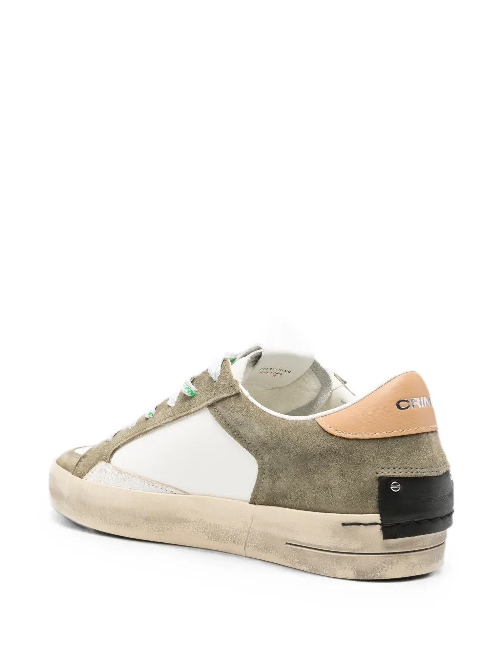 Crime London Sk8 Deluxe panelled leather sneakers Groen