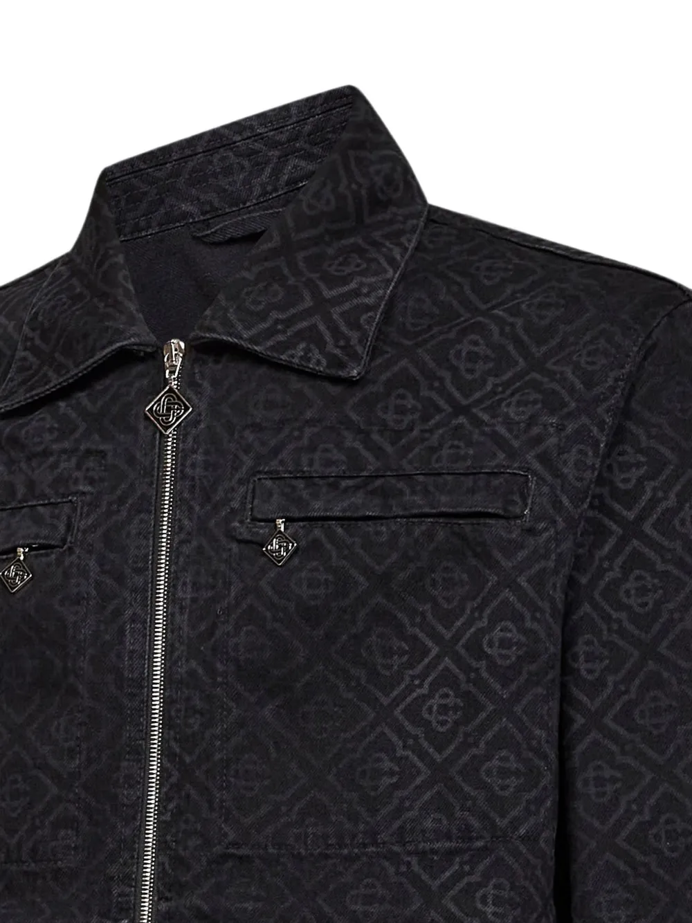 Casablanca Denim jack met monogram Zwart