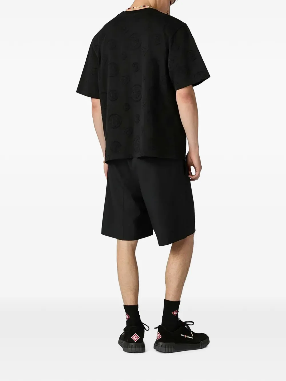 Casablanca Oversized T-shirt met monogram en korte mouwen Zwart