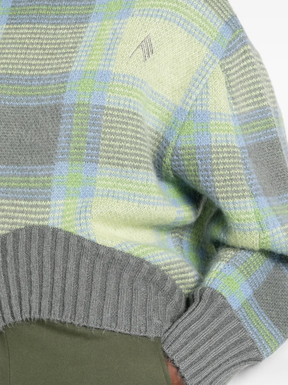 The Attico Check-pattern Sweater in Green, view 5
