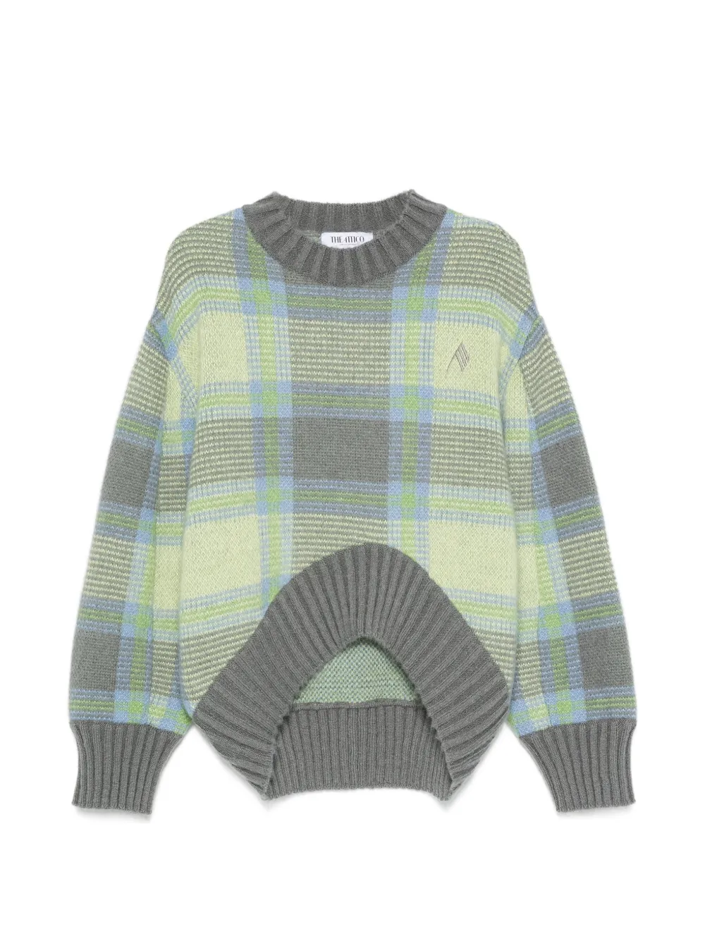 The Attico check-pattern sweater - Verde