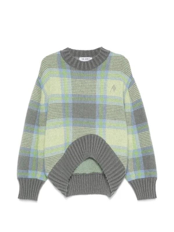 The Attico Check-pattern Sweater in Green