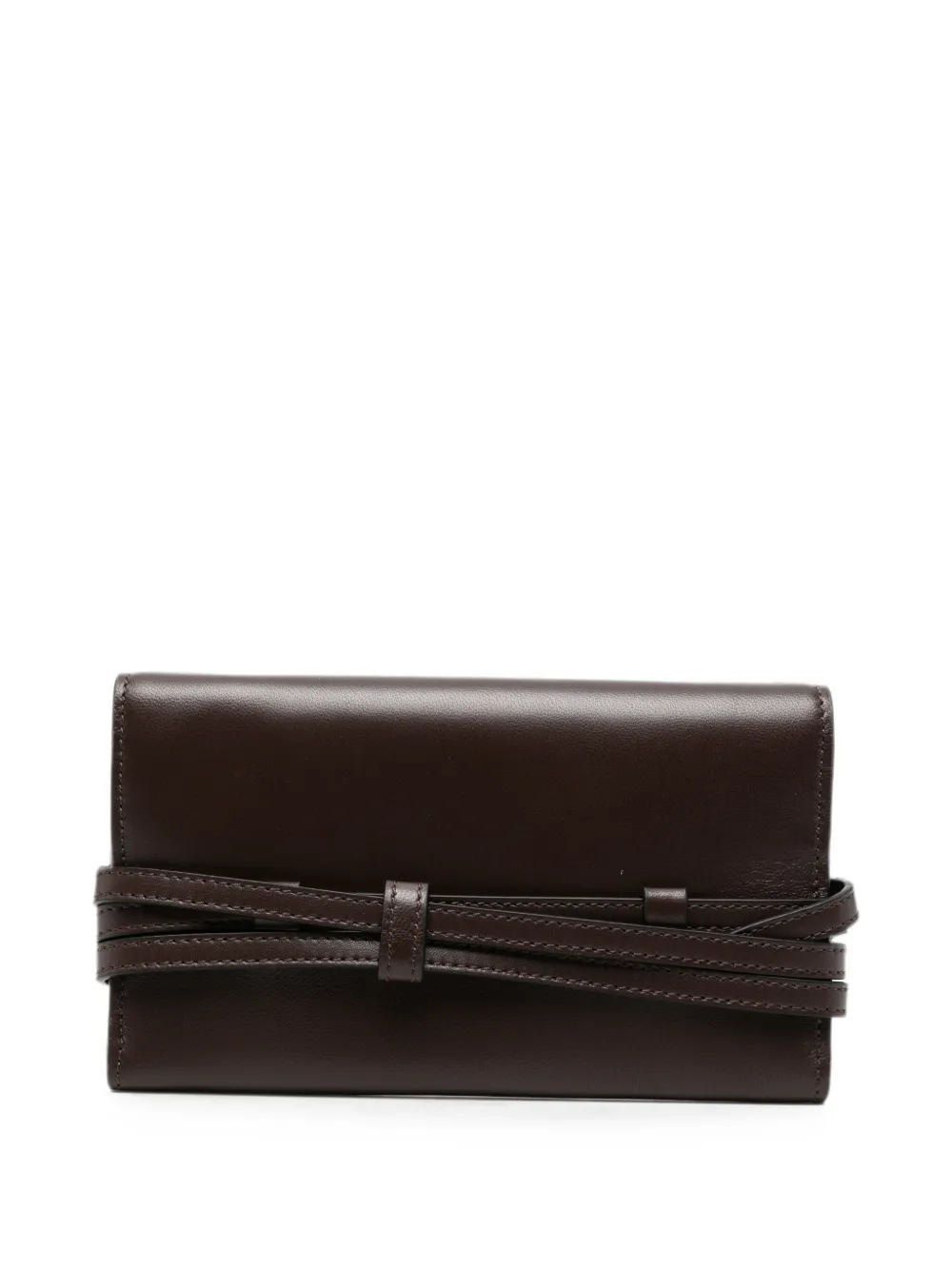 Moschino Leren clutch met gesp Bruin
