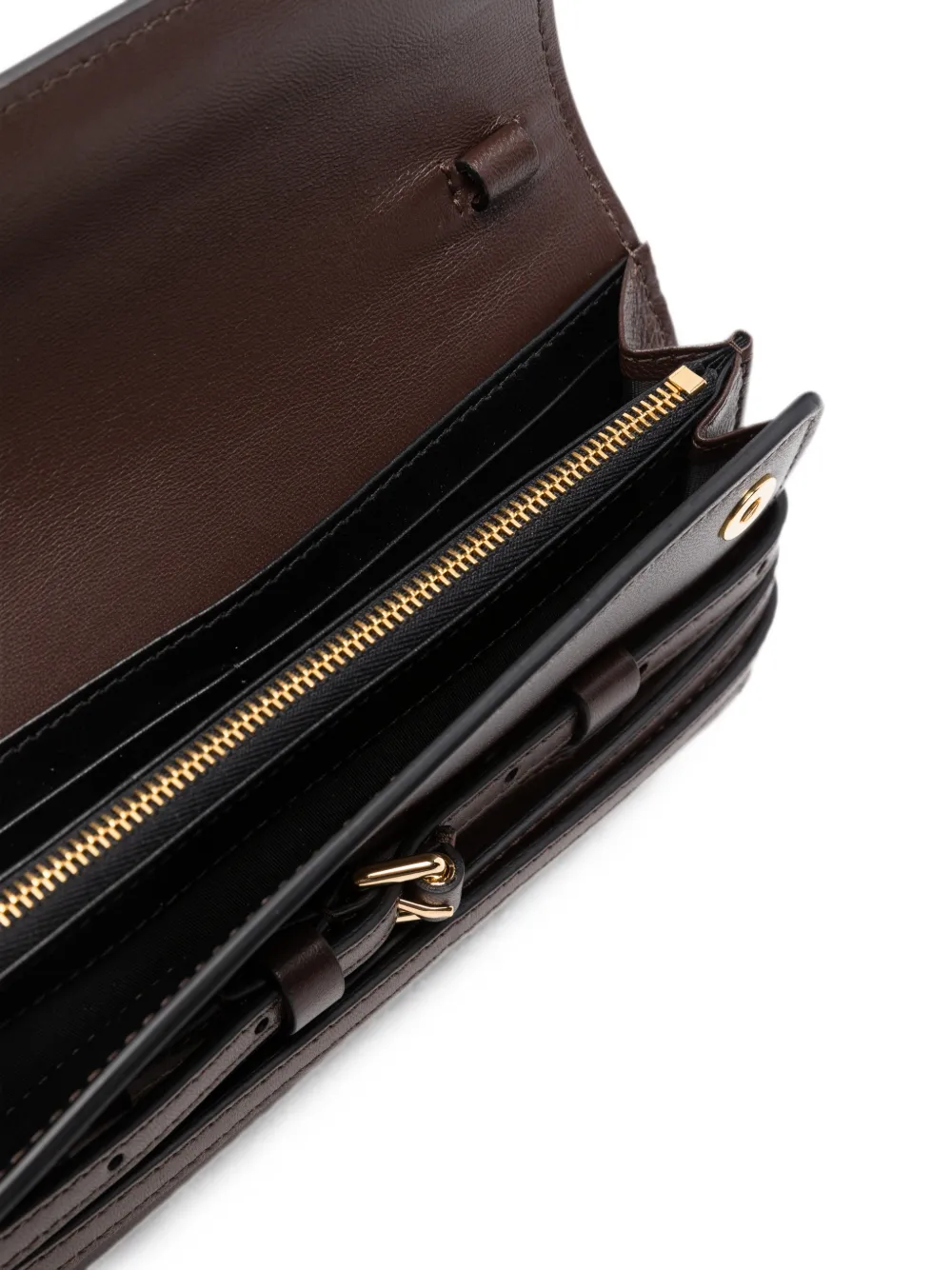 Moschino Leren clutch met gesp Bruin