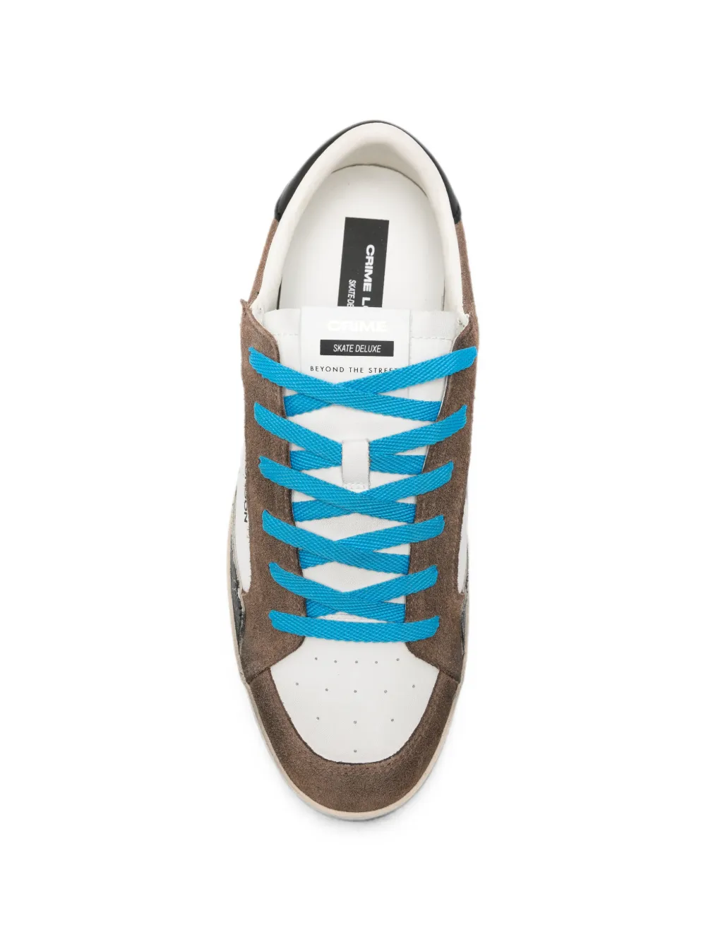 Crime London Sk8 Deluxe distressed-effect panelled sneakers Bruin