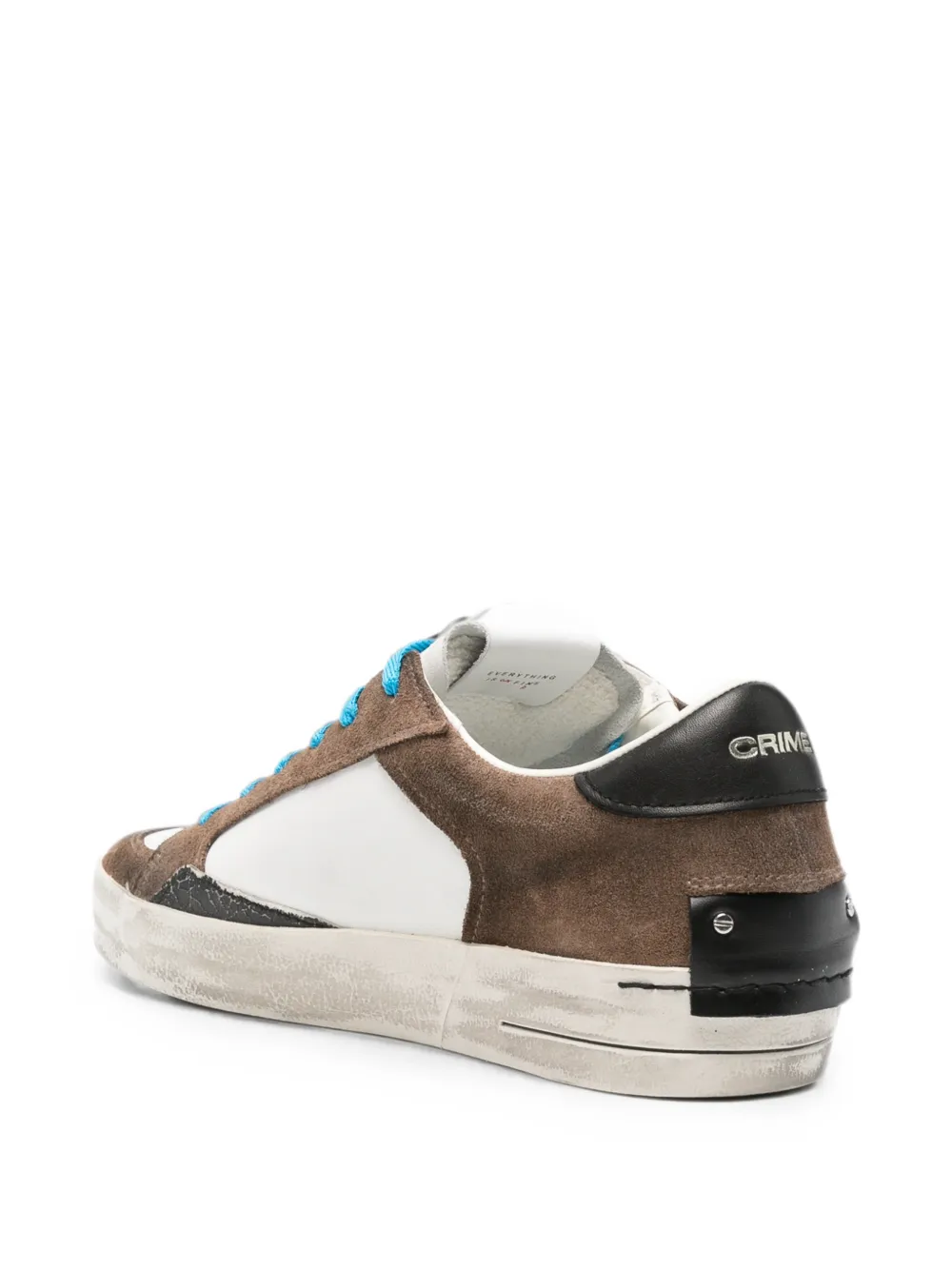 Crime London Sk8 Deluxe distressed-effect panelled sneakers Bruin