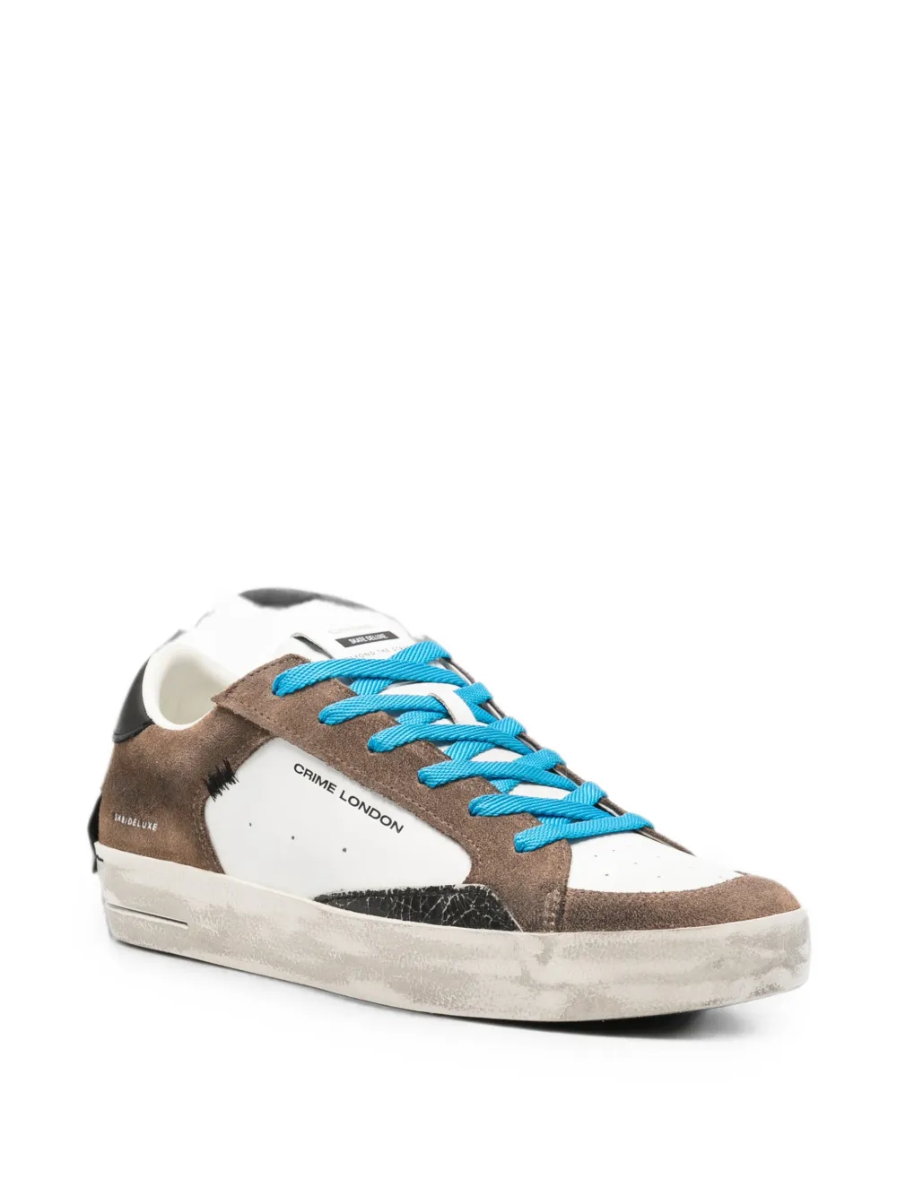 Crime London Sk8 Deluxe distressed-effect panelled sneakers Bruin