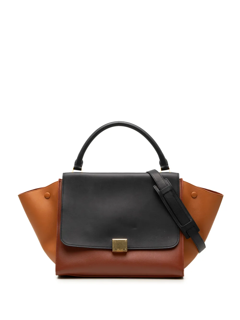 Celine Pre-Owned Borsa a tracolla Trapeze media in pelle tricolore 2014 - Marrone