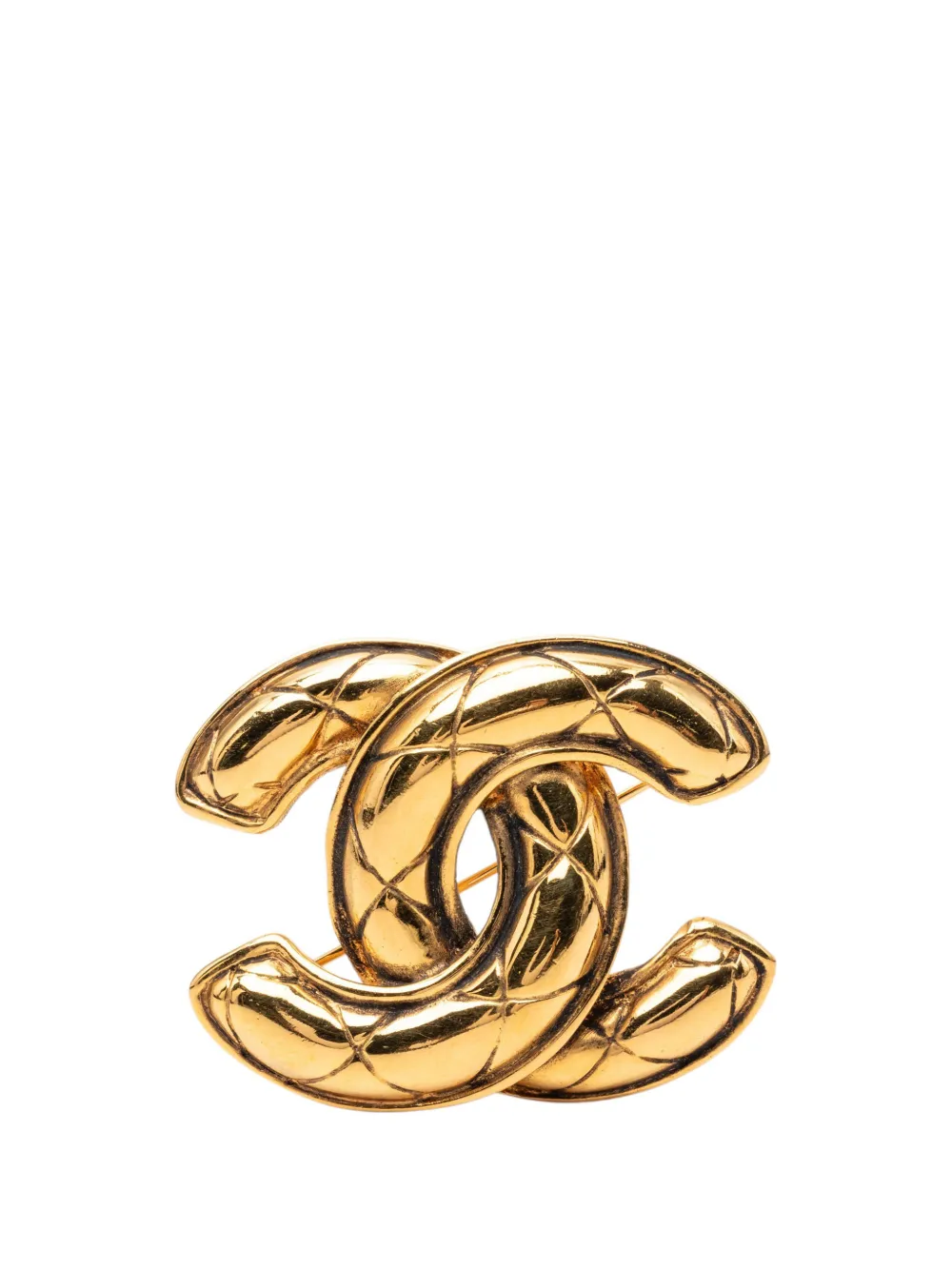 CHANEL Pre-Owned Spilla CC placcata oro con design trapuntato 1950-1970