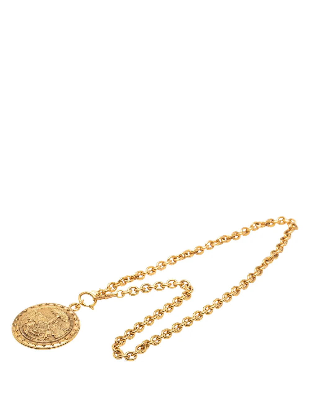 CHANEL Pre-Owned Collana CC placcata oro con pendente medaglione 1970-1980