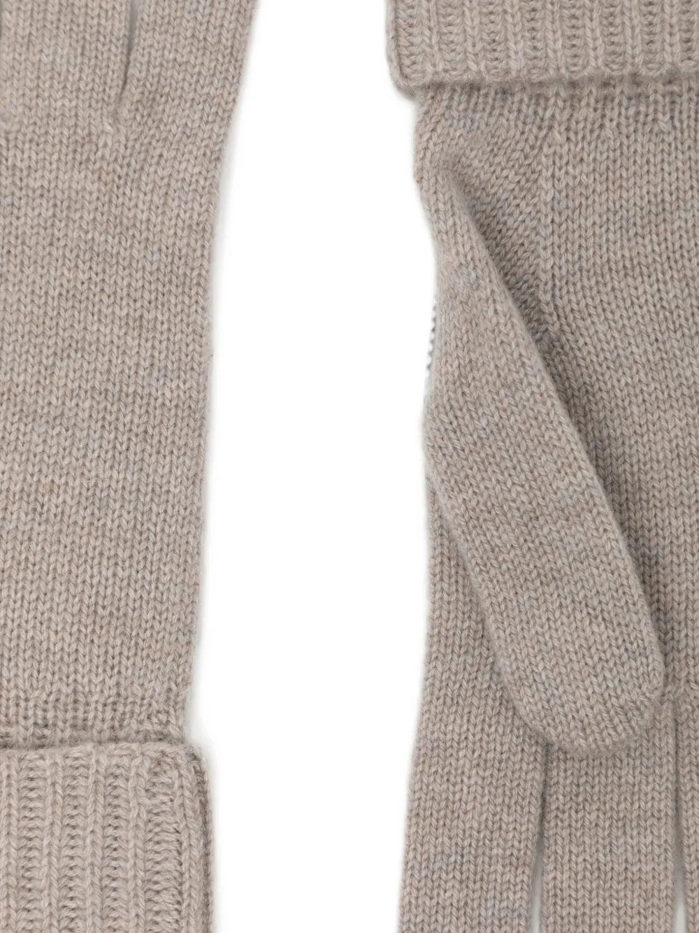 N.Peal Geribbelde kasjmier handschoenen Beige