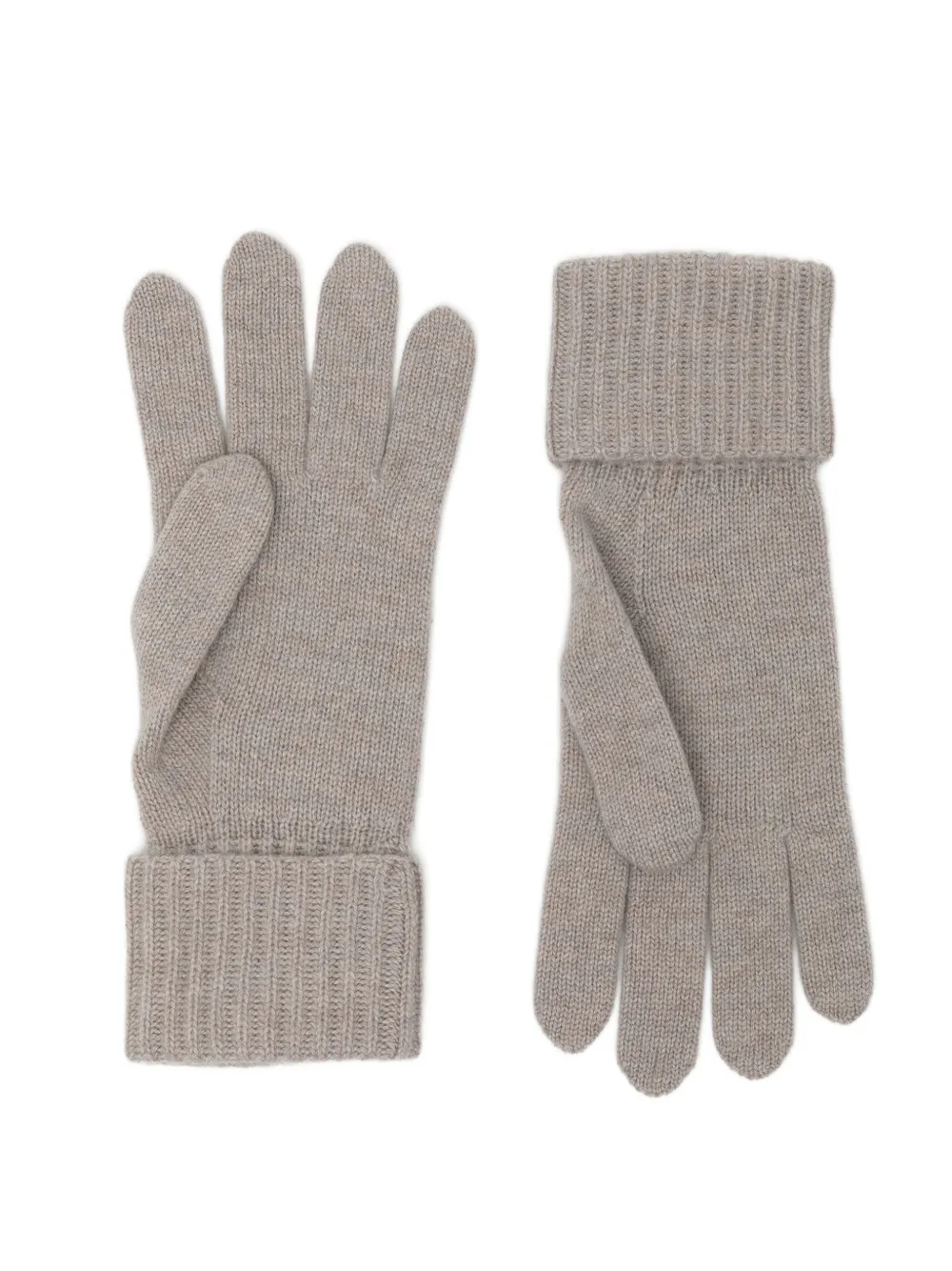 N.Peal Geribbelde kasjmier handschoenen Beige