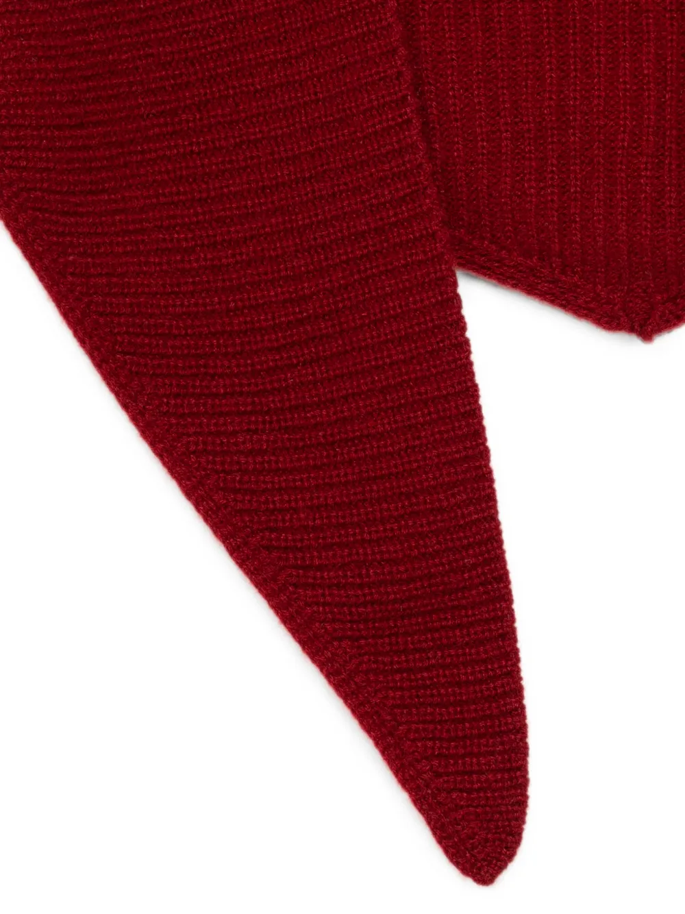 N.Peal Geribbelde triangel sjaal Rood