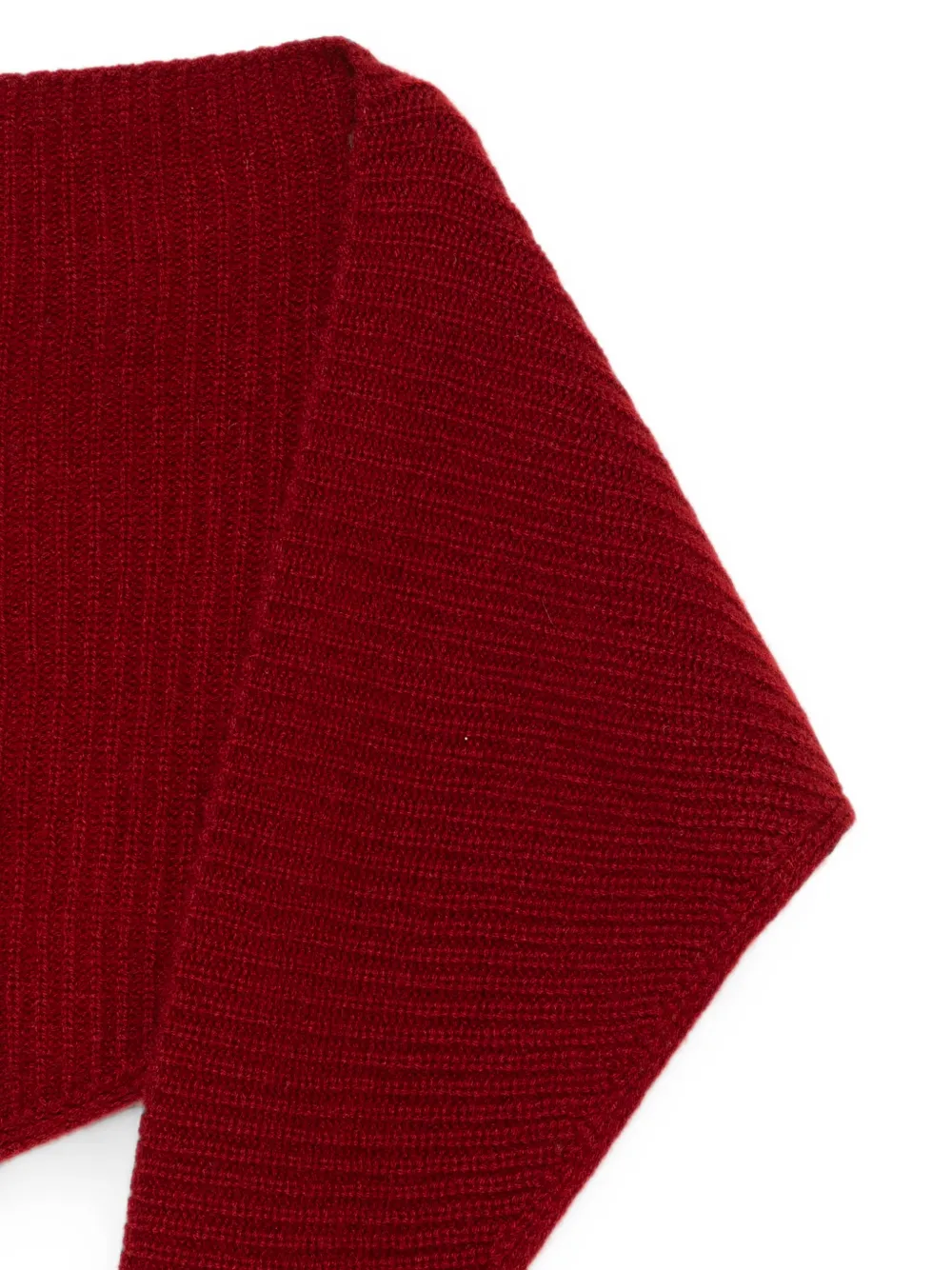 N.Peal Geribbelde triangel sjaal Rood