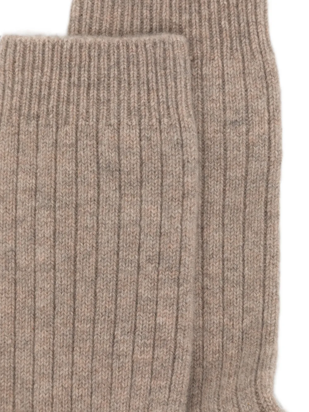 N.Peal Geribbelde sokken Beige
