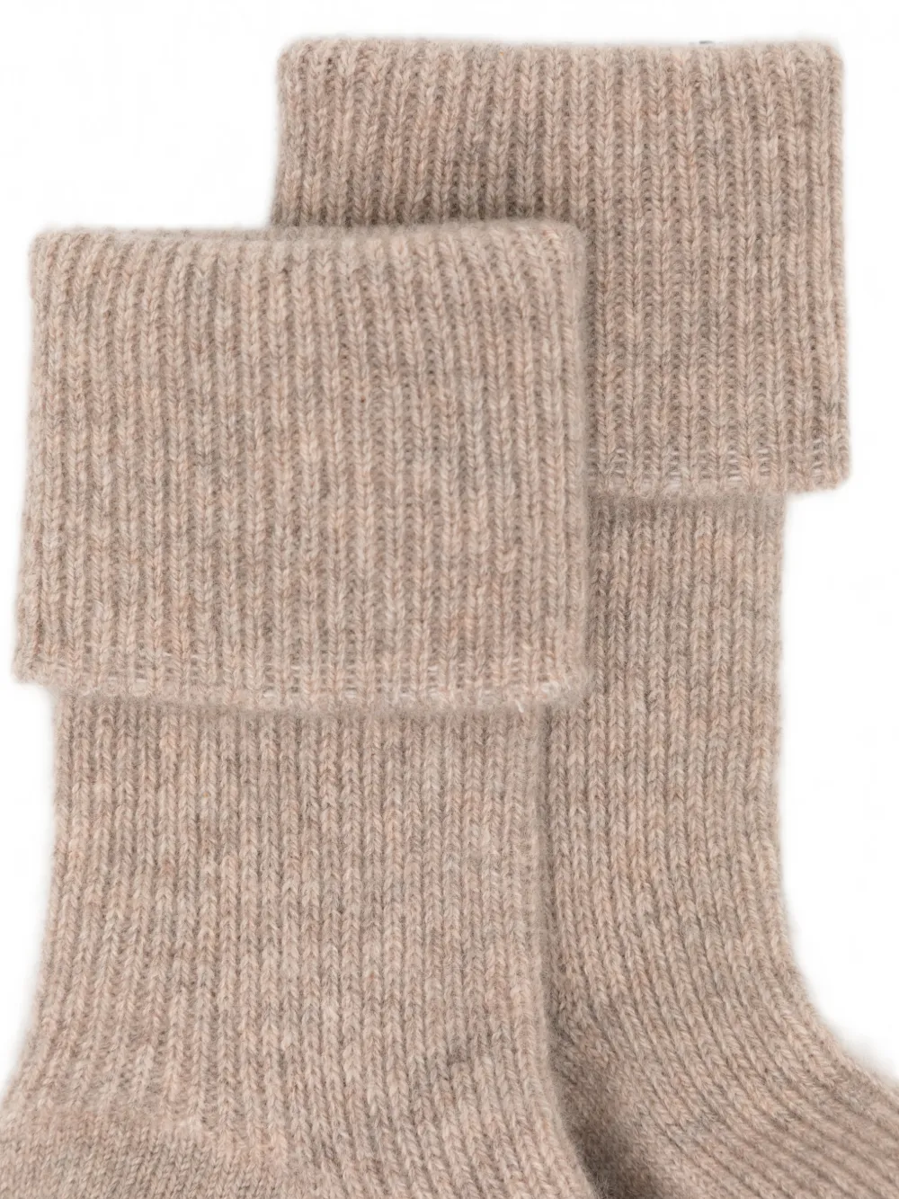 N.Peal Ribgebreide sokken Beige