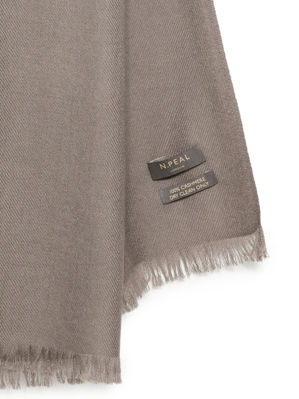 N.Peal Pashmina sjaal met franje Grijs