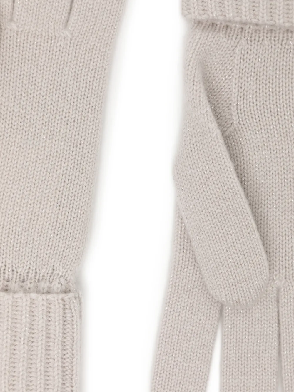 N.Peal Handschoenen met geribbelde afwerking Beige