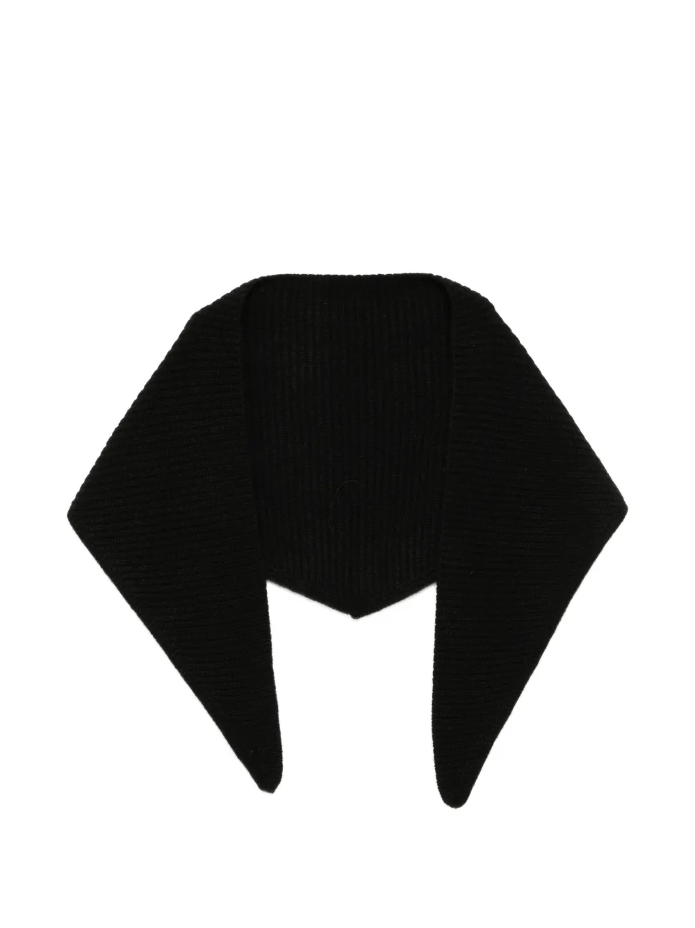 N.Peal ribbed triangle scarf | Black | Image 1