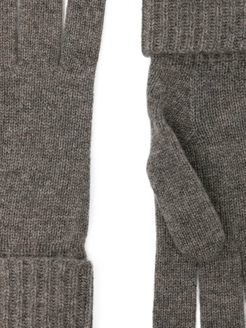 N.Peal Handschoenen met geribbelde afwerking Grijs