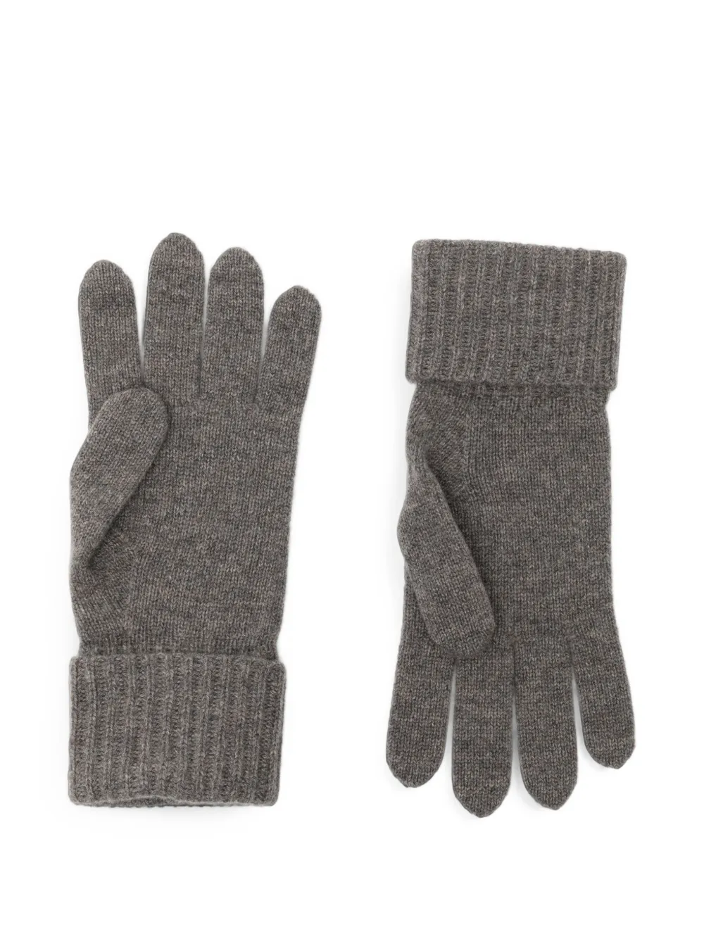 N.Peal Handschoenen met geribbelde afwerking Grijs
