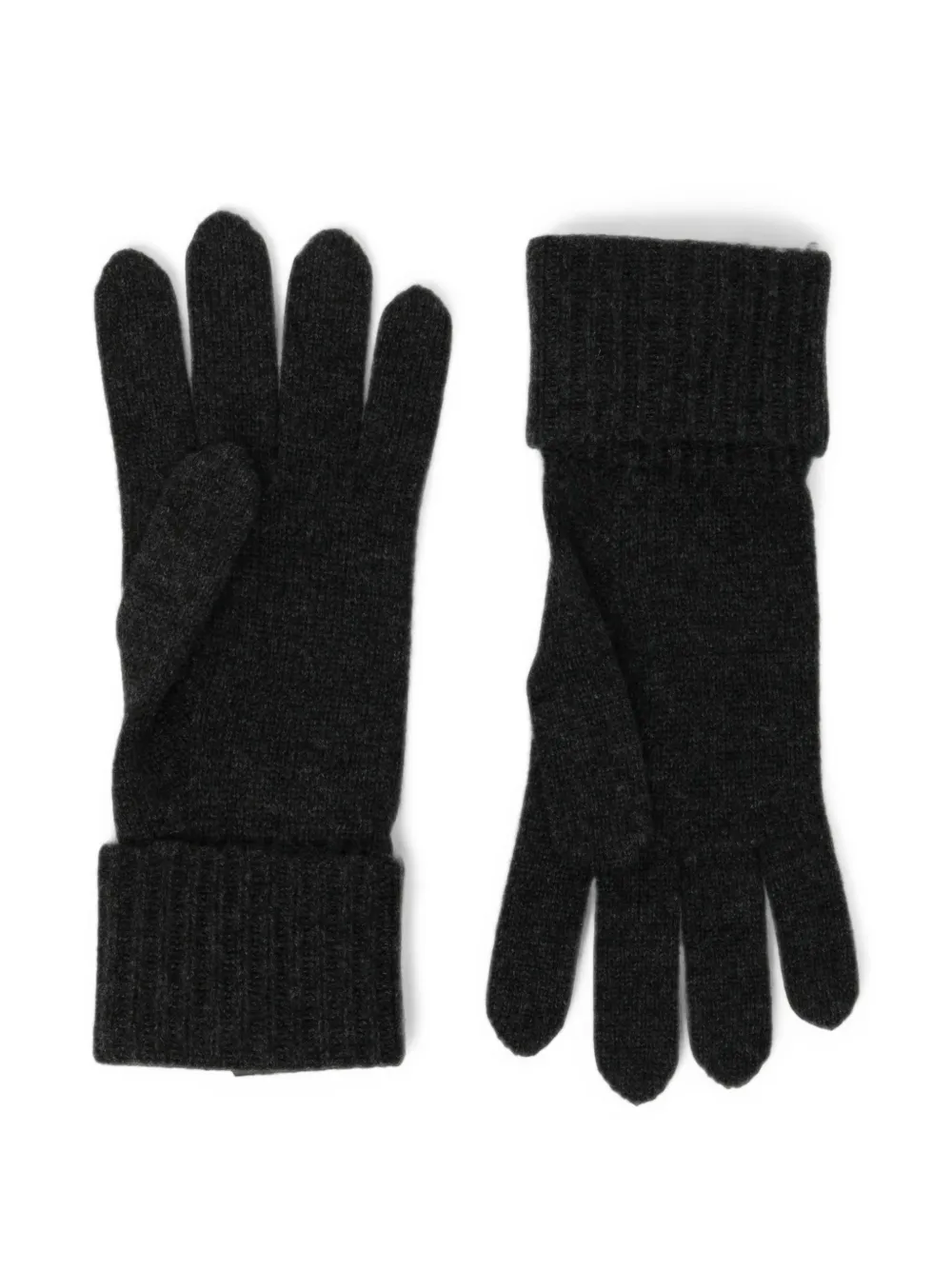 N.Peal Handschoenen met geribbelde afwerking Grijs