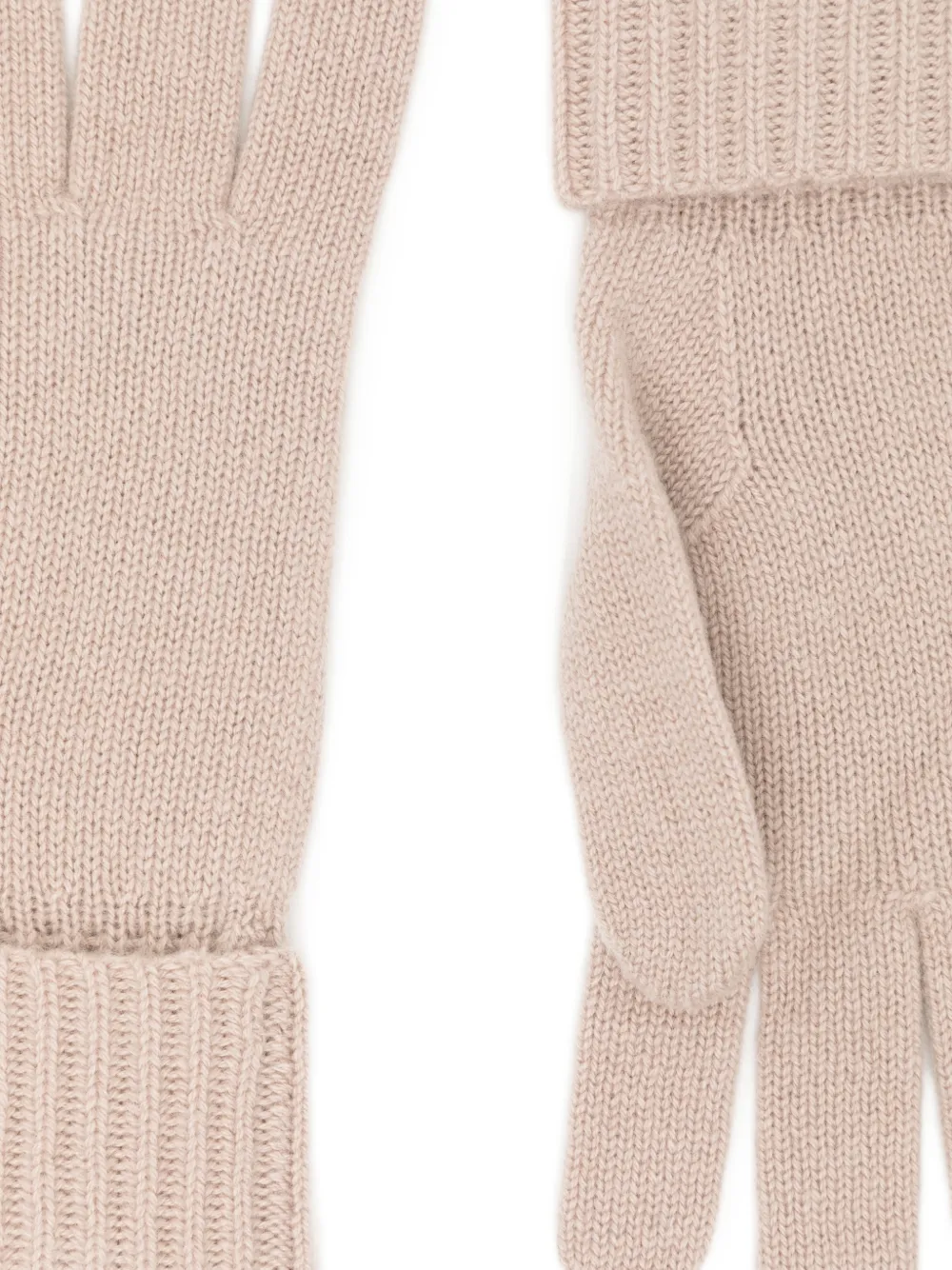 N.Peal Geribbelde handschoenen Beige
