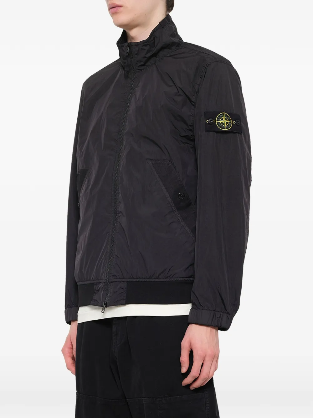 Stone Island Reps jack met gekreukeld effect Zwart