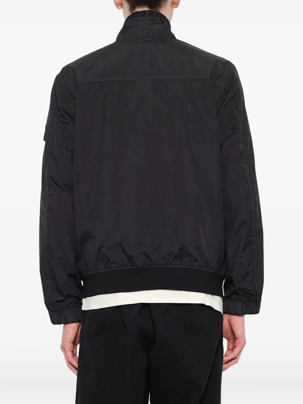 Stone Island Reps jack met gekreukeld effect Zwart