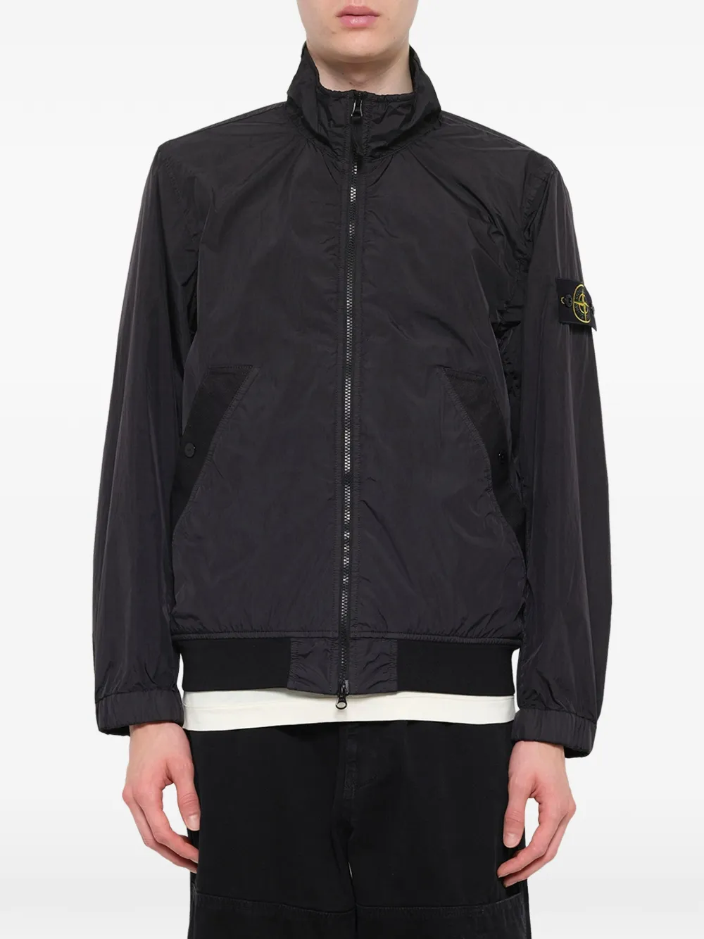 Stone Island Reps jack met gekreukeld effect Zwart
