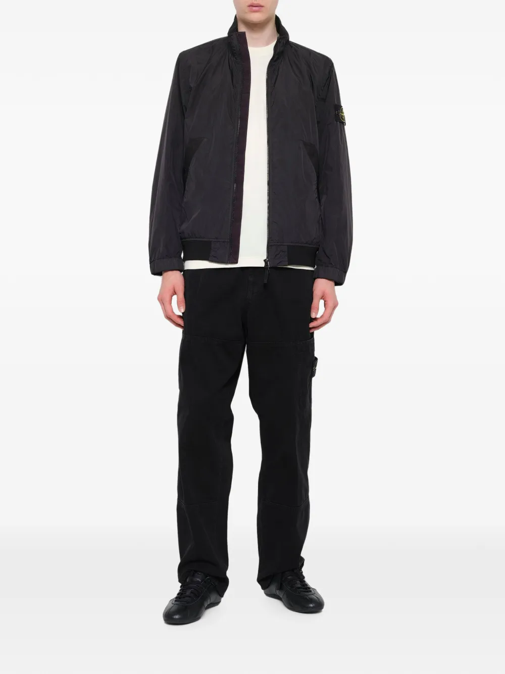 Stone Island Reps jack met gekreukeld effect Zwart