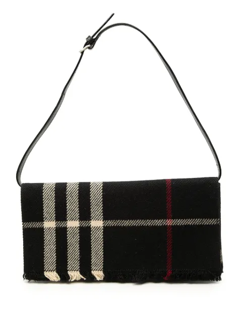 Burberry Pre-Owned 2000-2017 Exploded Check Wool Fringe shoulder bag
