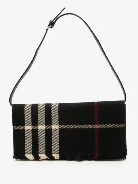 Burberry Pre-Owned 2000-2017 Exploded Check Wool Fringe shoulder bag