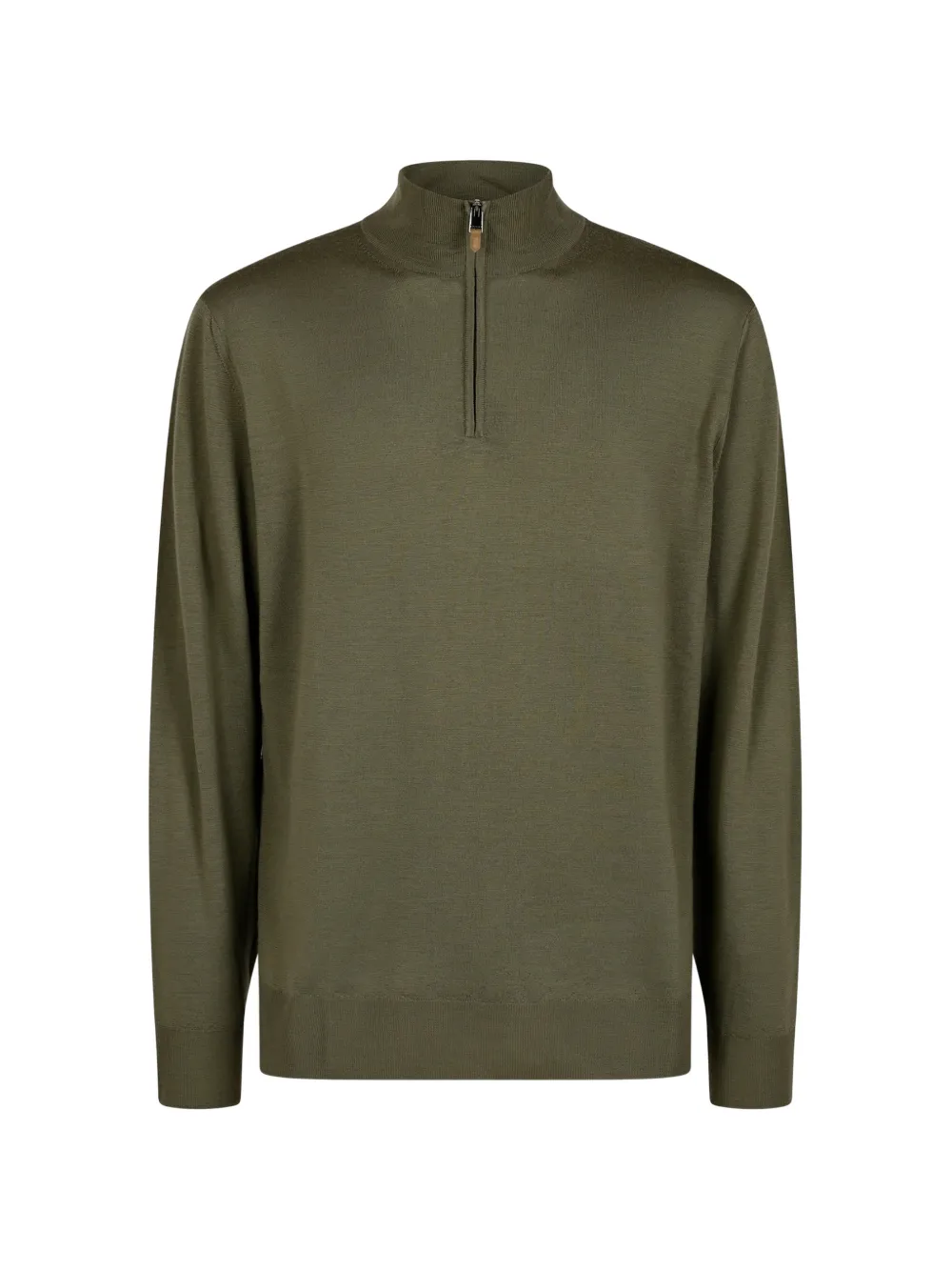 Canali half-zip ribbed-trim sweater - Grün